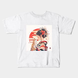 Girl And Her Cat anime Kids T-Shirt